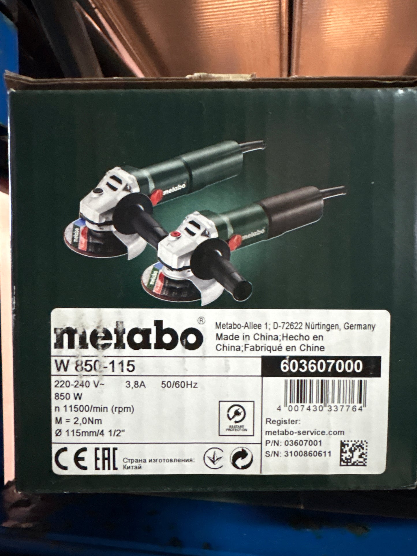 SMERIGLIATRICE ANGOLARE W 850 -115