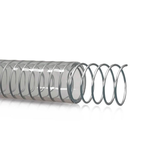 TUBO TRASPARENTE SPIRALE IN ACCIAIO