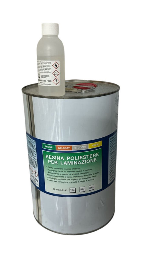 RESINA POLIESTERE C/CAT. kg0,375 - kg1,00 - kg5 - kg20
