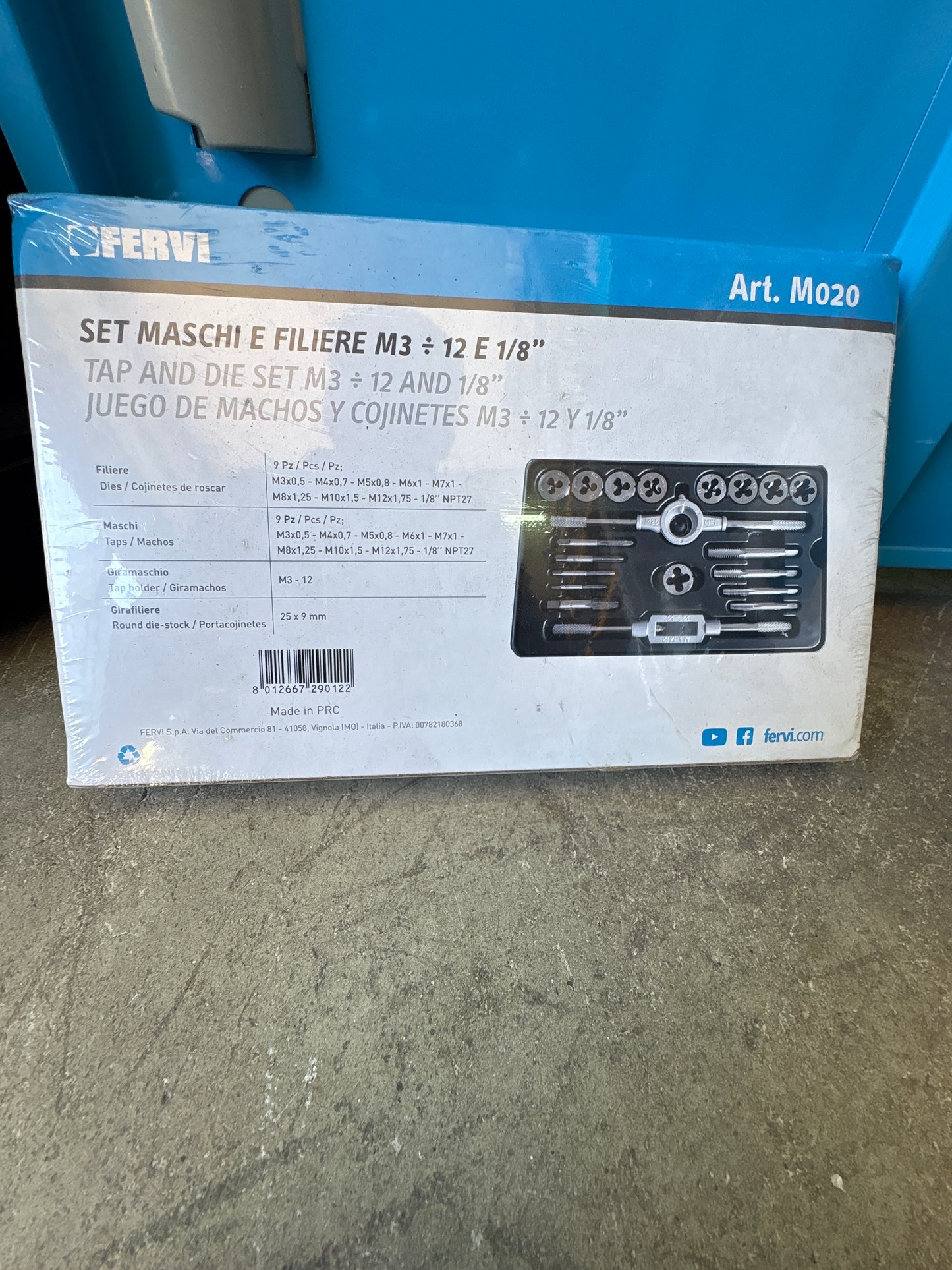 SET MASCHI , FILIERE M3-12 E 1/8